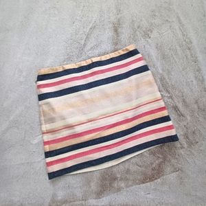 J. Crew Metallic Stripe Mini Skirt Size 4